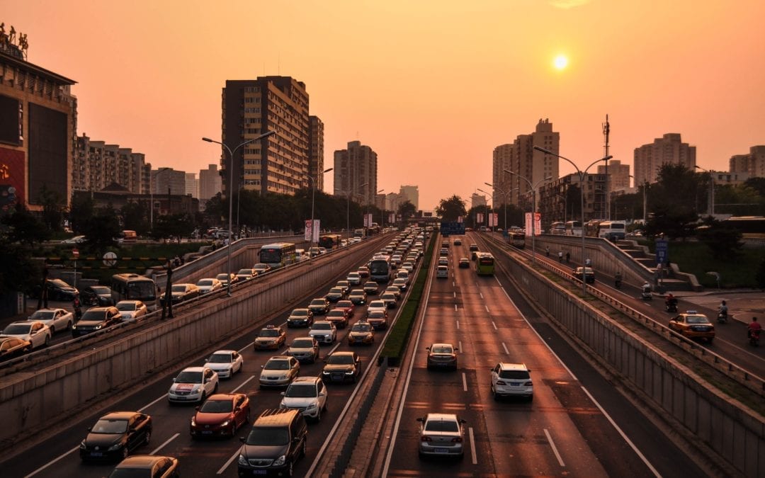 cars driving on highway