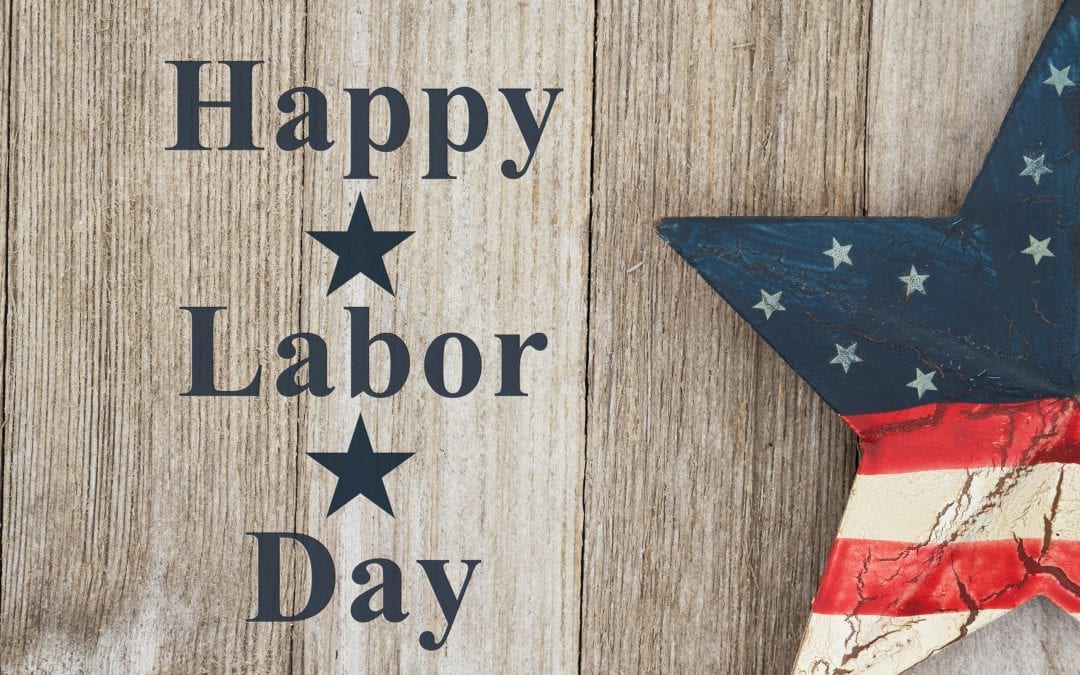 Happy Labor Day Greeting, Usa Patriotic Old Star On A Weathered