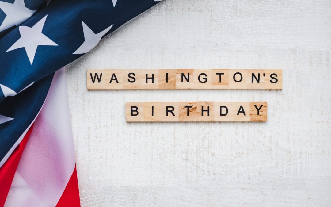 Washingtons Birthday, Presidents Day. Beautiful Greeting Card